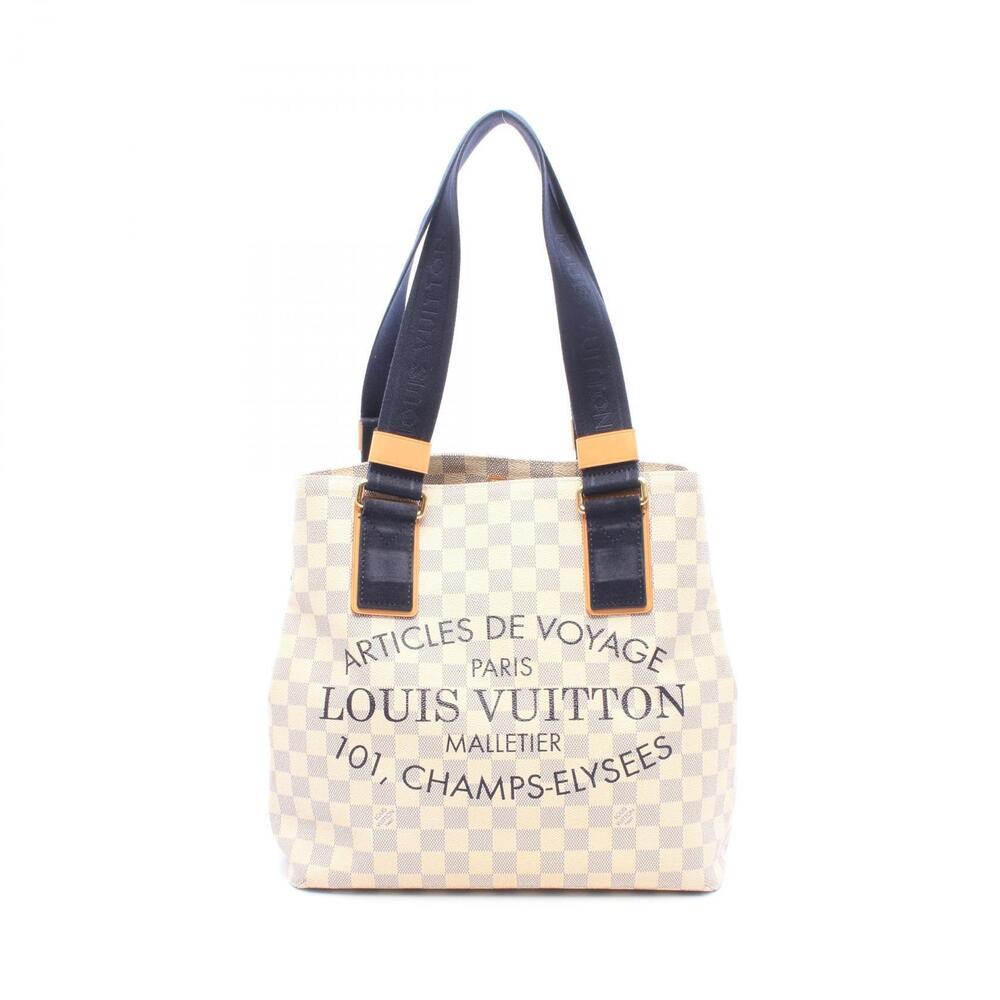 Louis Vuitton Plan Soleil Cabas Damier Tote Bag Canvas Azur White Navy Blue